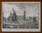 Veduta della Metropolitana Fiorentina e del Battistero di San Giovanni con la processione del Corpus Domini