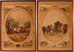 Coppia di stampe inglesi con scene di caccia Coppia di stampe inglesi con scene di caccia