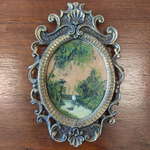 Miniatura raffigurante paesaggio con fanciulla Miniatura raffigurante paesaggio con fanciulla