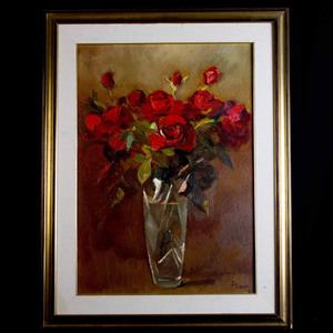 Giovanni Bisson (S. Lucia di Piave, 1930-2016),Vaso con rose