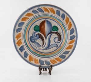 Piatto da parete in maiolica smaltata