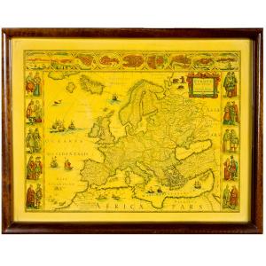 Riproduzione della 'Cartina dell'Europa del 1657 di Guglielmo Blaeuww', cm 50x38