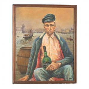 Ritratto di un pescatore in un porto