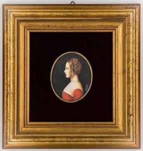 Miniatura con ritratto di dama, da Giovanni Ambrogio de Predis