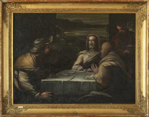 Seguace di Luca Giordano (Napoli 1634 - Napoli 1705), La Cena in Emmaus Seguace di Luca Giordano (Napoli 1634 - Napoli 1705), La Cena in Emmaus