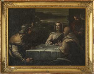 Seguace di Luca Giordano (Napoli 1634 - Napoli 1705), La Cena in Emmaus