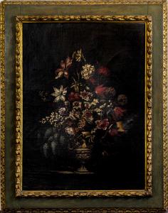 Cerchia di Mario Nuzzi detto Mario de' Fiori (Roma 1603- Roma 1673), Coppia di nature morte Cerchia di Mario Nuzzi detto Mario de' Fiori (Roma 1603- Roma 1673), Coppia di nature morte