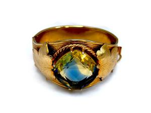 Sarah Coventry, bracciale rigido in metallo dorato e cristallo Sarah Coventry, bracciale rigido in metallo dorato e cristallo