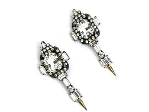 Gioiello di Firenze, orecchini in metallo dorato, strass e cristalli Gioiello di Firenze, orecchini in metallo dorato, strass e cristalli