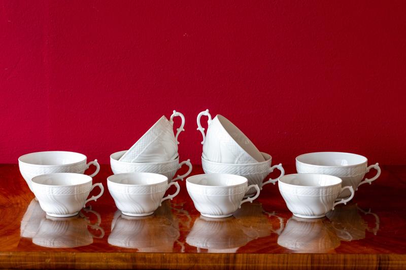 Servizio da tè in porcellana bianca, Richard Ginori