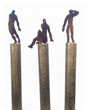 Oltrana, Senza titolo (trittico di sculturine in ottone)