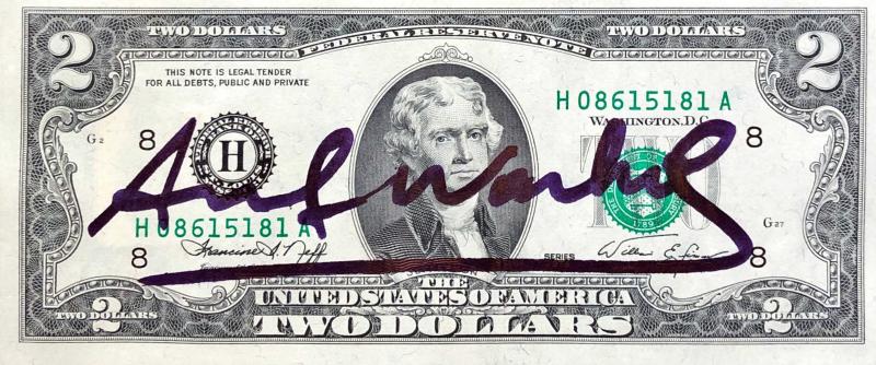 Andy Warhol, Banconota da 2 dollari Andy Warhol, Banconota da 2 dollari