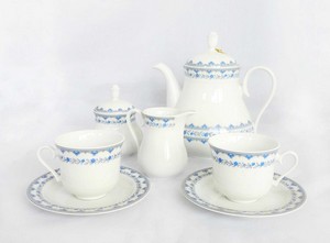 Servizio da tè in porcellana bianca, Bavaria