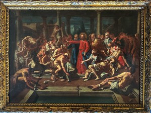 Carlo Innocenzo Carloni (Scaria 1686 - 1775), Attribuito a, Cristo guarisce un paralitico alla piscina probatica di Betzaeta