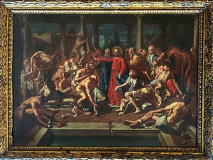 Carlo Innocenzo Carloni (Scaria 1686 - 1775), Attribuito a, Cristo guarisce un paralitico alla piscina probatica di Betzaeta Carlo Innocenzo Carloni (Scaria 1686 - 1775), Attribuito a, Cristo guarisce un paralitico alla piscina probatica di Betzaeta