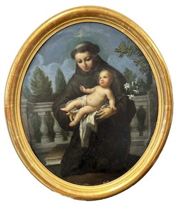 Pittore emiliano del XVII secolo, San Antonio con Gesù Bambino