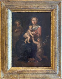 Pittore raffaellesco della fine del XVI secolo - inizio del XVII secolo, Sacra famiglia con San Giovannino Pittore raffaellesco della fine del XVI secolo - inizio del XVII secolo, Sacra famiglia con San Giovannino