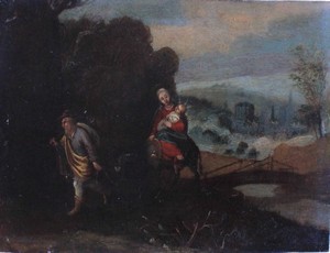 Pittore emiliano del XVII secolo, Ambito di Giovanni Andrea Donducci detto il Mastelletta, Riposo durante la fuga in Egitto