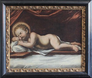 Pittore emiliano del XVII secolo, Bambin Gesù che dorme sulla Croce