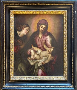 Pittore veneto del XVII secolo, Madonna con Bambino e Santa Caterina Pittore veneto del XVII secolo, Madonna con Bambino e Santa Caterina