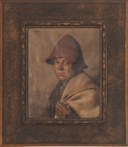 Vittorio Rignano (Livorno 1860 - Firenze 1916), Attribuito a, Ritratto di giovane pitocco con cappello
