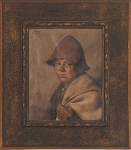 Vittorio Rignano (Livorno 1860 - Firenze 1916), Attribuito a, Ritratto di giovane pitocco con cappello Vittorio Rignano (Livorno 1860 - Firenze 1916), Attribuito a, Ritratto di giovane pitocco con cappello
