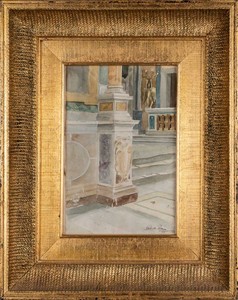 Valeria Prò Serafini (Roma 1902 - 1994), Attribuito a, Interno della Basilica di Santa Maria in Aracoeli