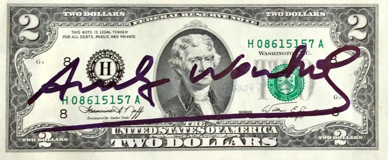 Andy Warhol, Banconota da 2 dollari