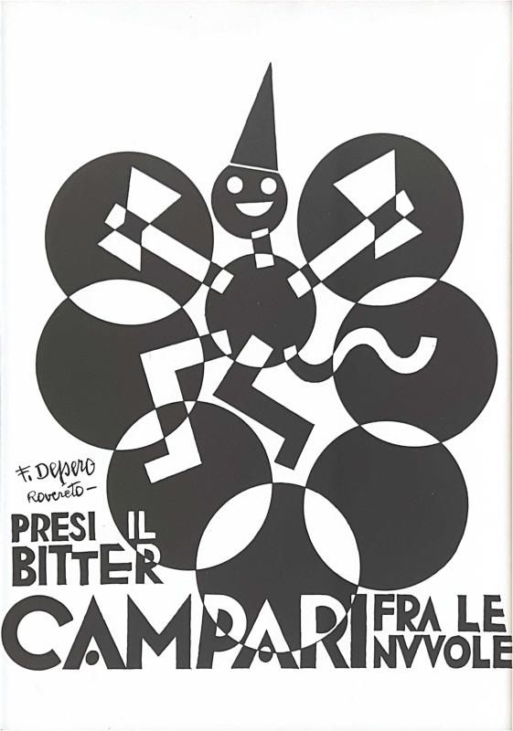Poster di Fortunato Depero, Campari fra le nuvole