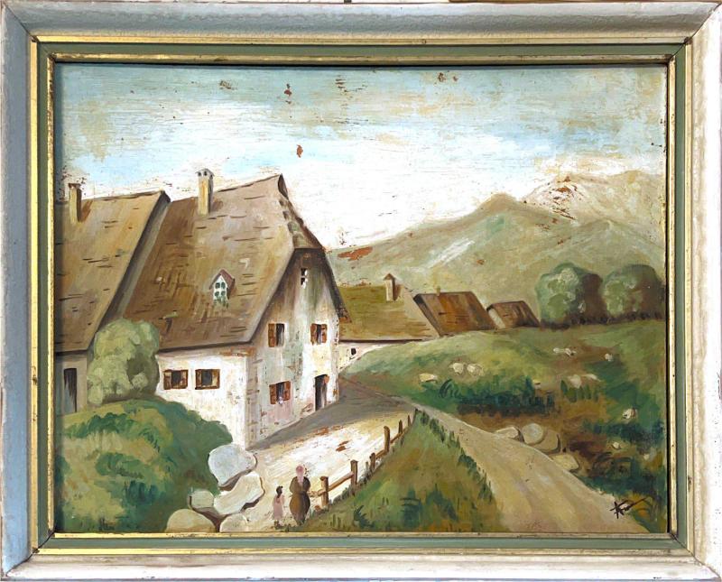 Anonimo del XX secolo, Paesaggio di montagna Anonimo del XX secolo, Paesaggio di montagna