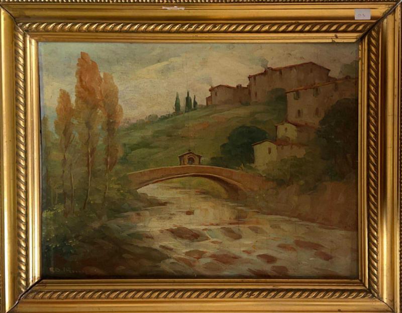 Anonimo del XX secolo, Paesaggio con fiume Anonimo del XX secolo, Paesaggio con fiume