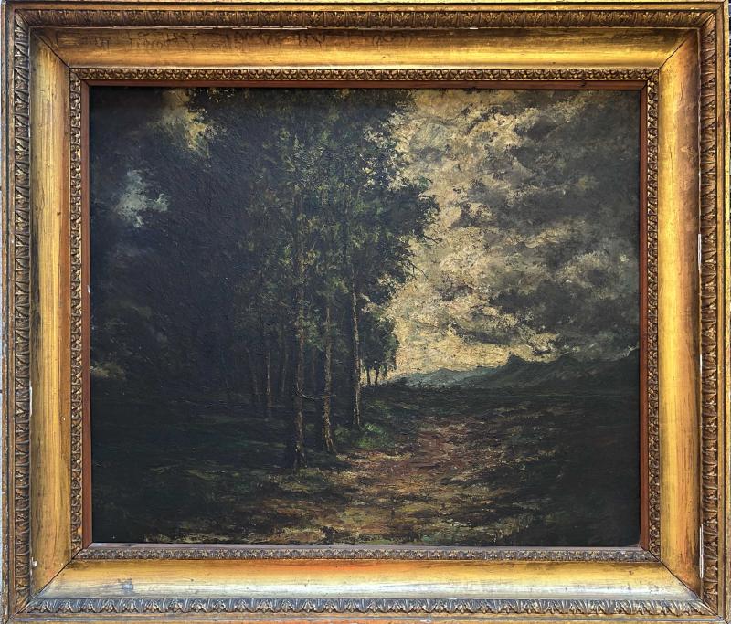 Attribuito a Antonio Fontanesi (Reggio Emilia 1818 - Torino 1882), Paesaggio Attribuito a Antonio Fontanesi (Reggio Emilia 1818 - Torino 1882), Paesaggio