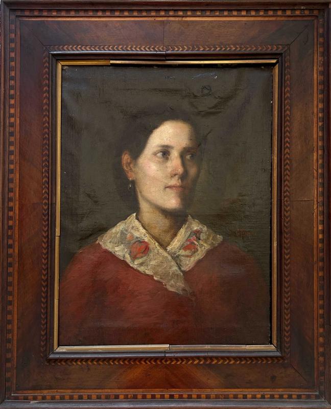 Attribuito a Giacomo Favretto (Venezia 1849 - 1887), Ritratto di contadina Attribuito a Giacomo Favretto (Venezia 1849 - 1887), Ritratto di contadina