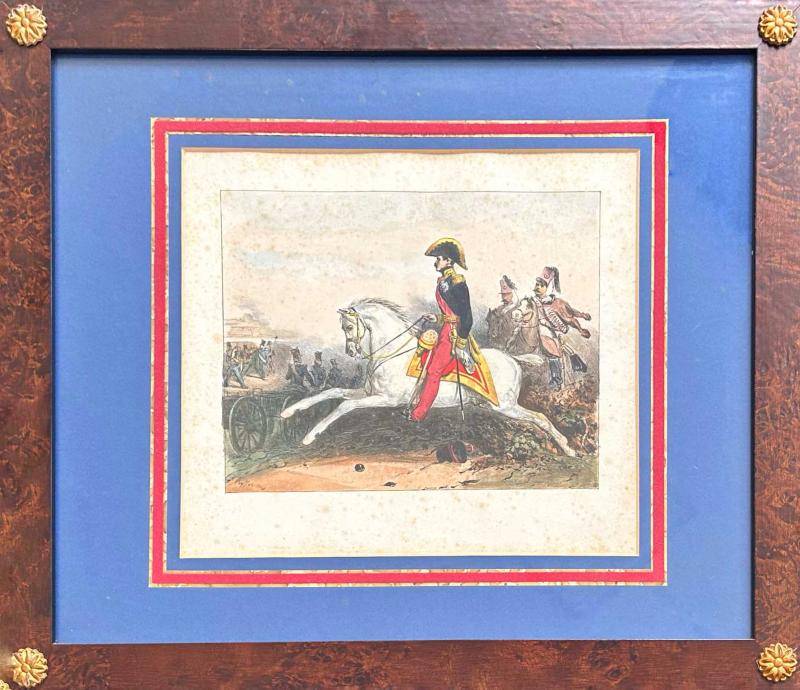 Auguste Raffet (1804-1860) (AFTER), litografia acquarellata a mano con uniforme di esercito napoleonico Auguste Raffet (1804-1860) (AFTER), litografia acquarellata a mano con uniforme di esercito napoleonico