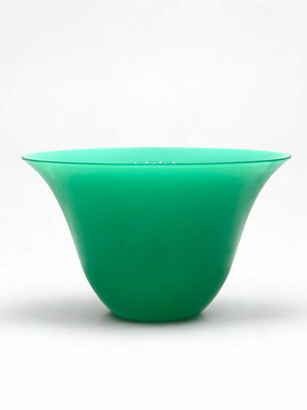 Vaso in vetro verde, Mazzega Murano Vaso in vetro verde, Mazzega Murano
