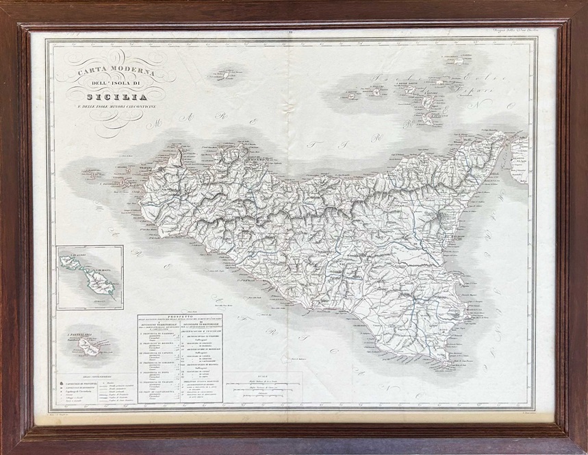 Attilio Zuccagni Orlandini, Carta Moderna dell'Isola di Sicilia Attilio Zuccagni Orlandini, Carta Moderna dell'Isola di Sicilia