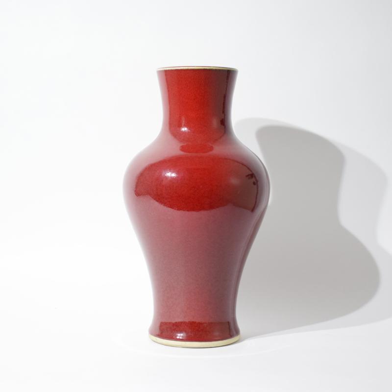 Vaso cinese a balaustro sangue di bue
