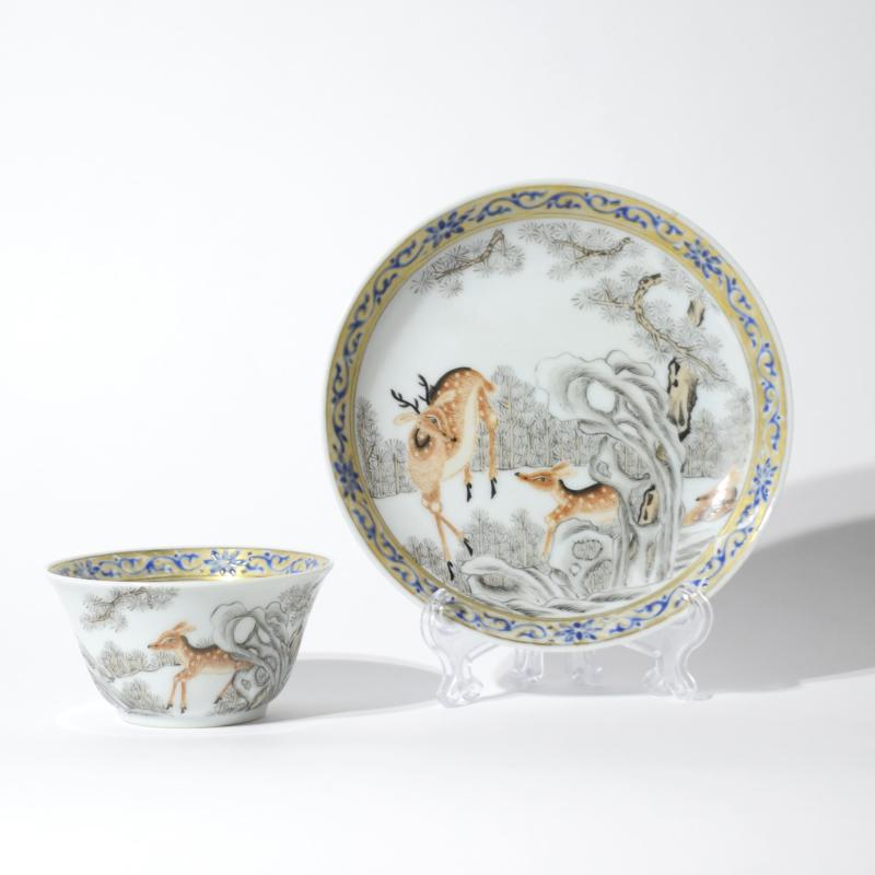 Tazza cinese da tè con piattino 