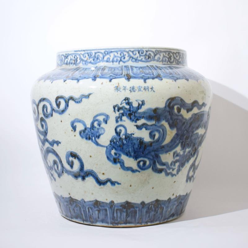 Grande giara Cinese bianco-blu