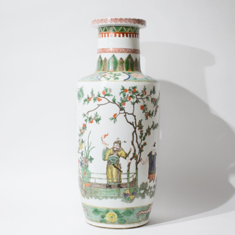Grande vaso cinese a 'rullo' Famiglia Verde