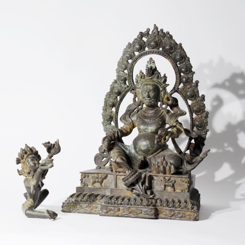 Bronzo nepalese di Manjushri con Dakini