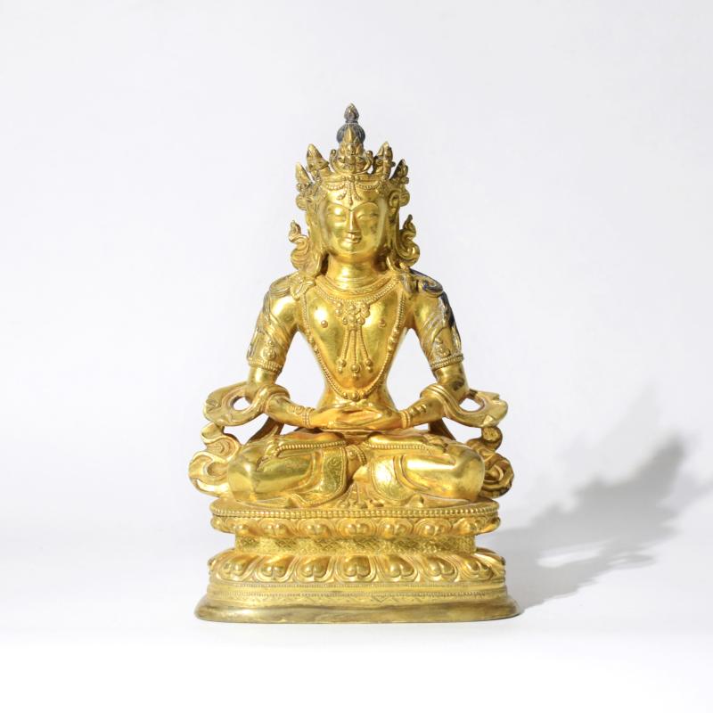 Budda in bronzo dorato cinese 