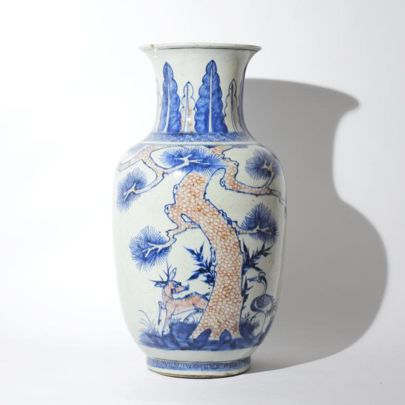 Grande vaso cinese blue e rosso