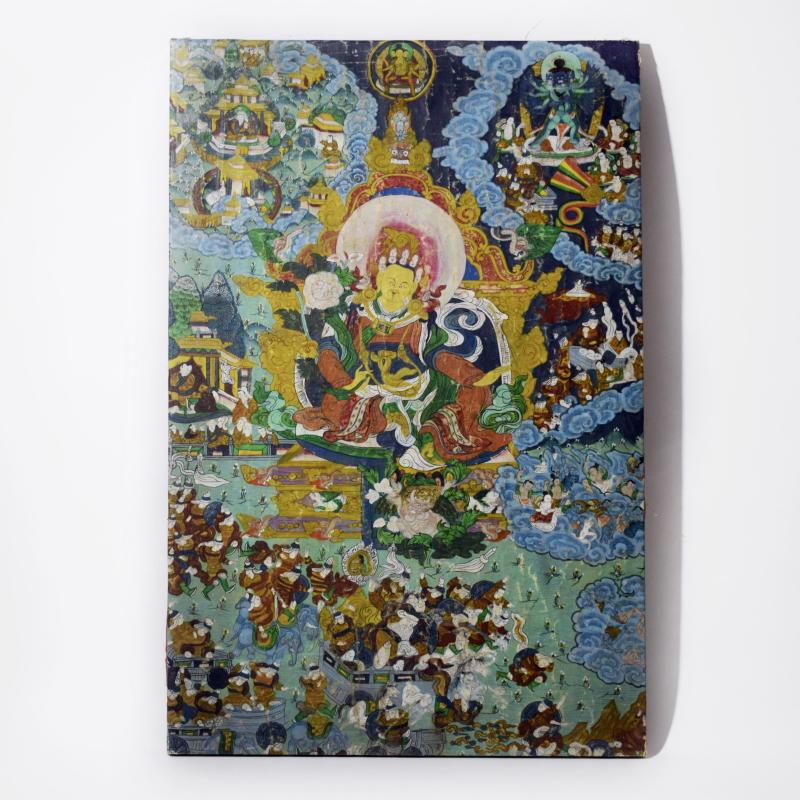 Thangka tibetana su seta