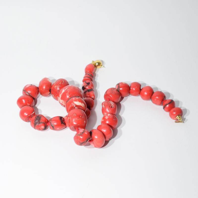 Grande collana tibetana in corallo 