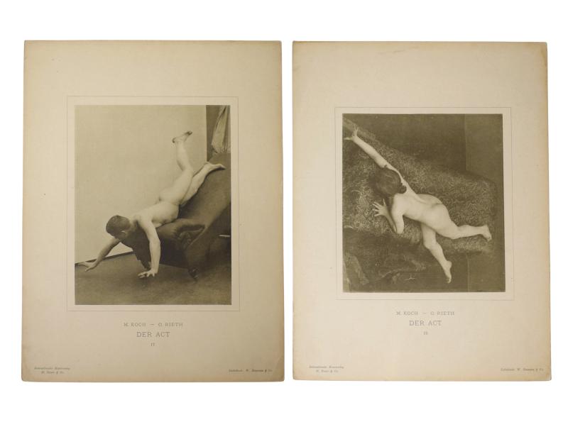 Due tavole fotografiche di nudo artistico, M. Koch & O. Rieth, 'Der Act' Due tavole fotografiche di nudo artistico, M. Koch & O. Rieth, 'Der Act'