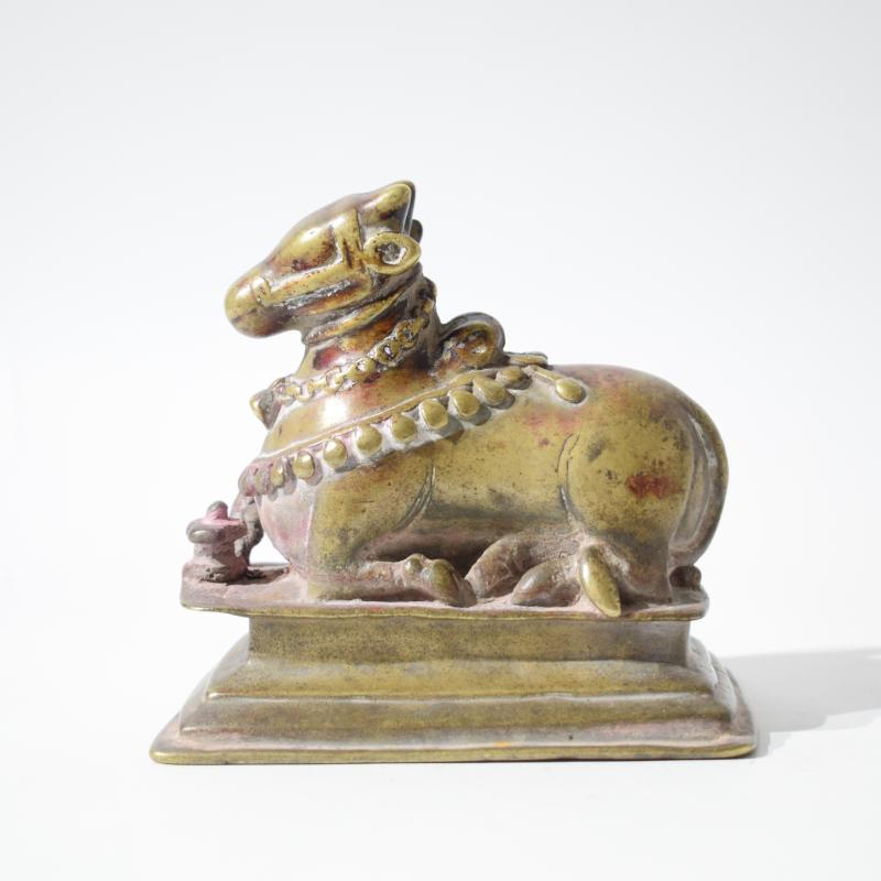 Toro Nandi in bronzo su base a gradini Toro Nandi in bronzo su base a gradini