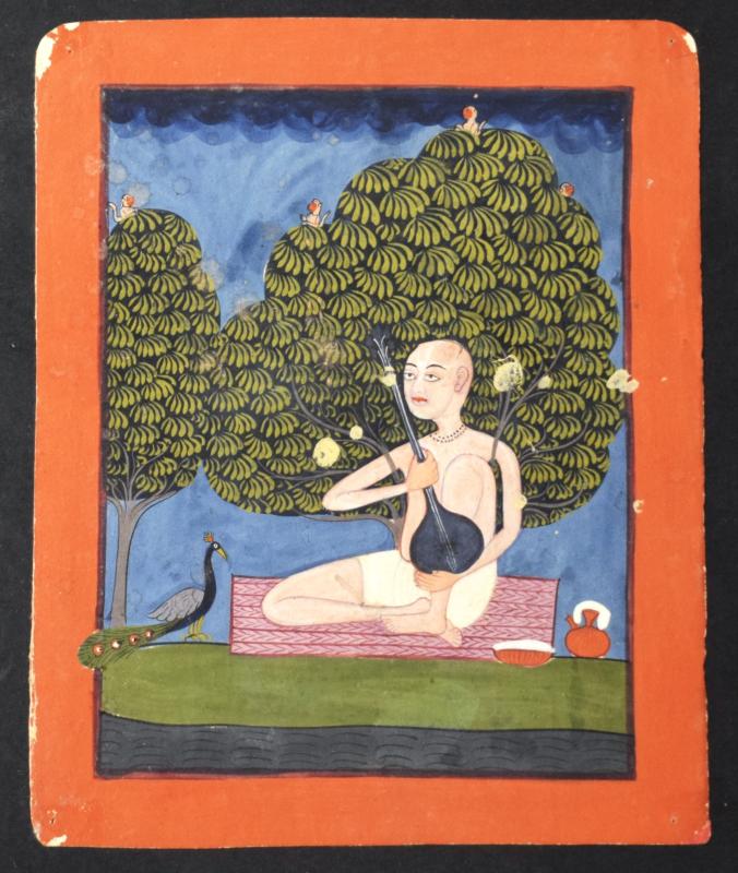 Dipinto raffigurante musico o Sadhu con tambura Dipinto raffigurante musico o Sadhu con tambura