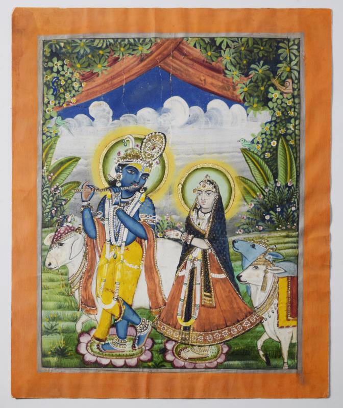 Dipinto raffigurante Krishna e Rada Dipinto raffigurante Krishna e Rada