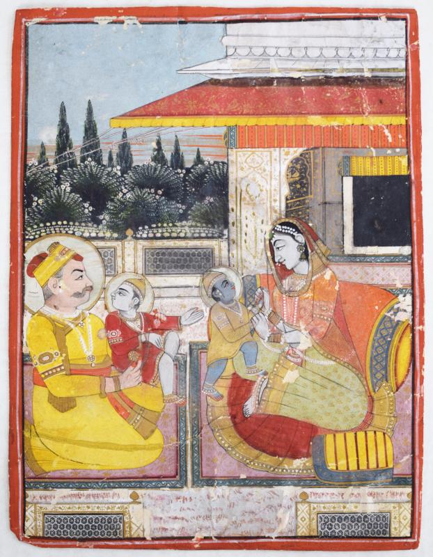 Dipinto raffigurante la famiglia di Krishna Dipinto raffigurante la famiglia di Krishna